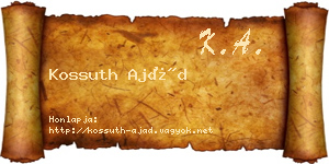 Kossuth Ajád névjegykártya